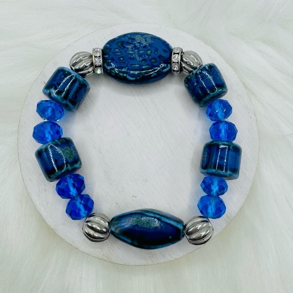 Large Natural Stone Beaded Unique Design Bracelets Style 203 - Picture 3 of 5